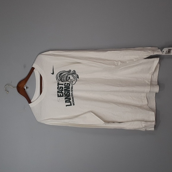 Nike Michigan State Football Beast Landing White Long Sleeve T-Shirt - Picture 1 of 9